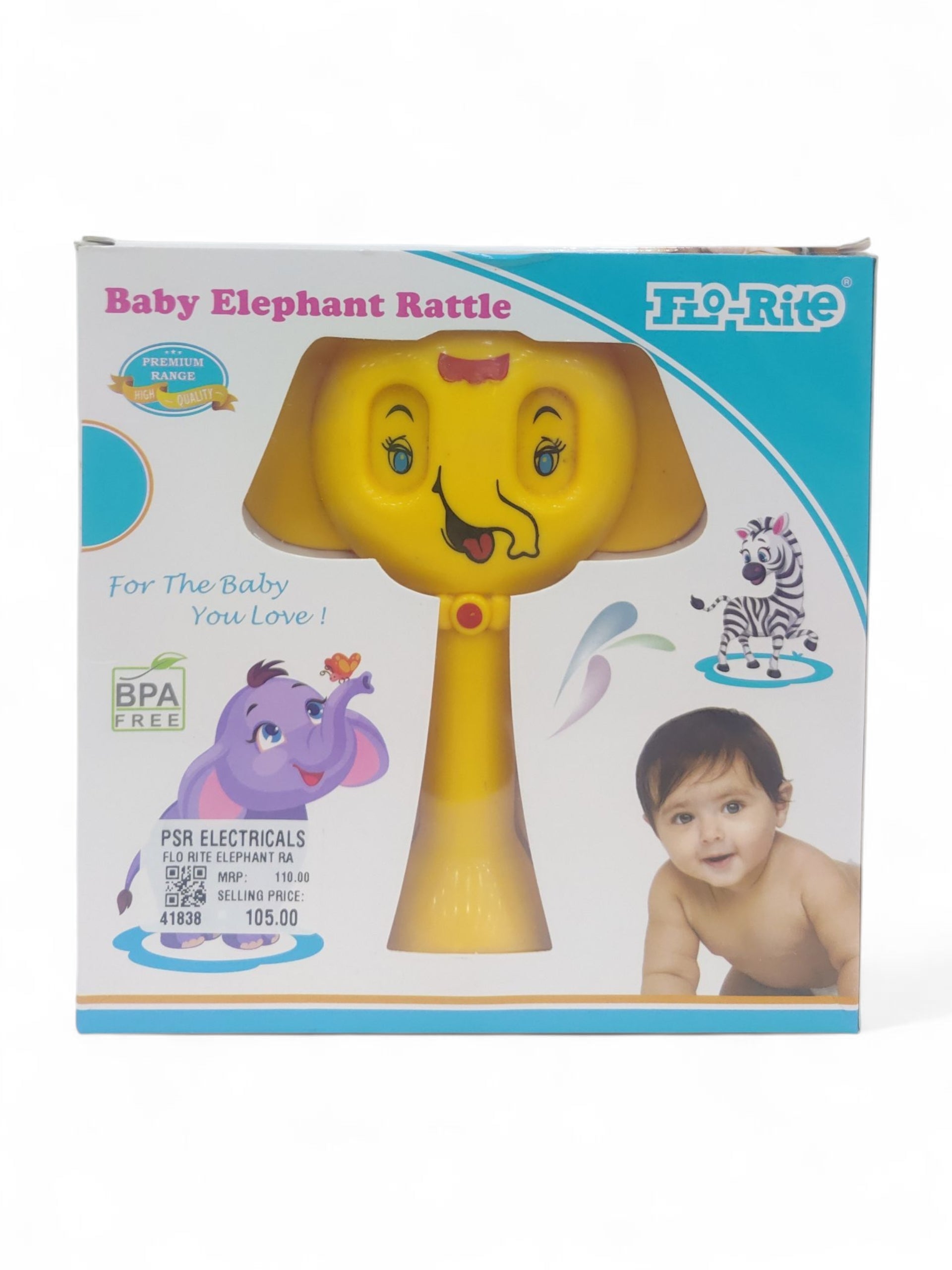 FLO RITE ELEPHANT RATTLE YELLOW FLO RITE ELEPHANT RATTLE YELLOW